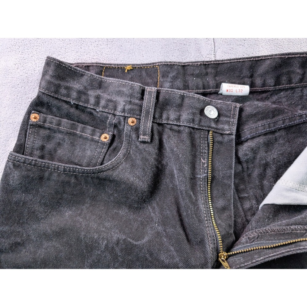 Vintage Levis 560 Loose Fit Tapered Leg Black Denim Jeans Made in USA Mens 29x31 - Picture 2 of 15